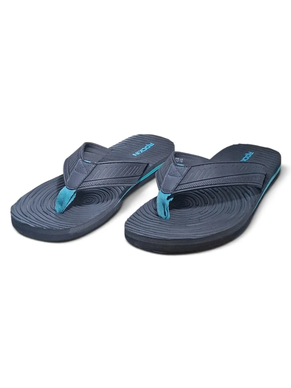 Rockin Navigator Men Flip Flops Charcoal Grey Size 10